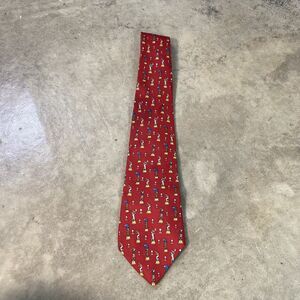 Salvatore Ferragamo Neck Tie Red‎ Golf Sports Silk Mens Designer Luxury